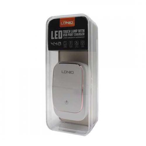 Kucni punjac LDNIO A4405 4xUSB 5V/4 4A za Iphone lightning LED touch lamp beli preview