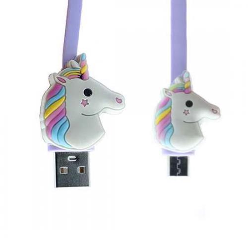 USB data kabl EMOJI unicorn micro ljubicasti preview