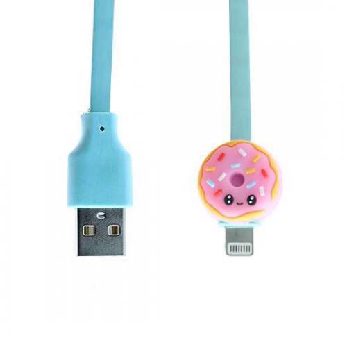 USB data kabl EMOJI donut za Iphone lightning tirkizni preview