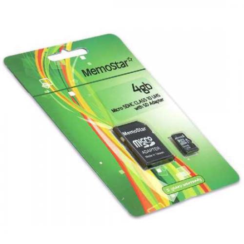 Memorijska kartica MemoStar Micro SD 4GB Class 10 UHS plus SD adapter preview