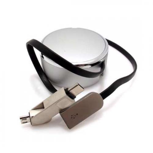 USB data kabl LDNIO LC90C 2in1 micro/Type C 1m srebrni preview