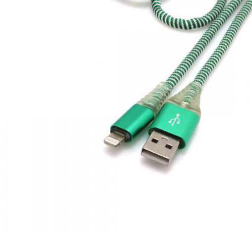 USB data kabl LED za Iphone lightning zeleni preview