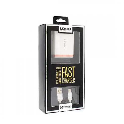 Kucni punjac LDNIO A1302Q USB 5V/3A FAST QC 3 0 microUSB beli preview