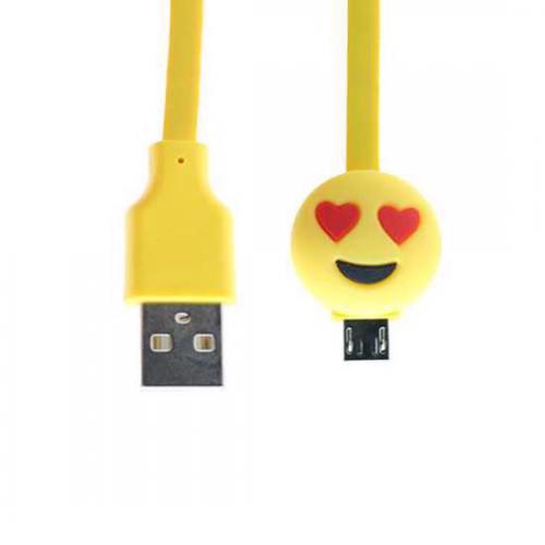 USB data kabl EMOJI love micro zuti preview