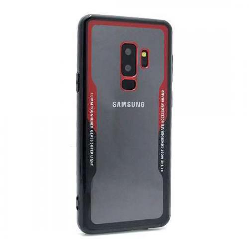 Futrola BACK CLEAR za Samsung G965F Galaxy S9 Plus crno-crvena preview
