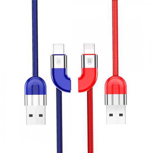 USB data kabl BASEUS COUPLE MAGNETIC za Iphone lightning 1m crveni plus teget preview