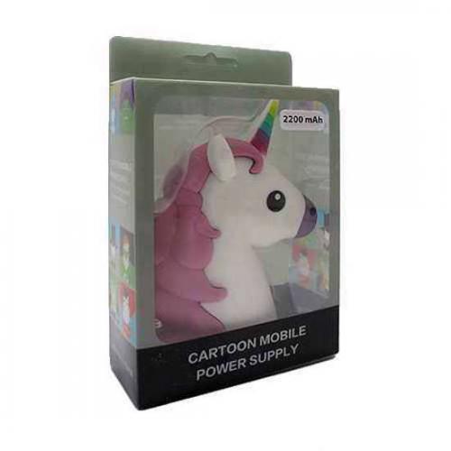 Power Bank EMOJI 2200mAh unicorn belo-roze preview