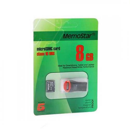 Memorijska kartica MemoStar Micro SD 8GB Class 10 UHS plus USB citac preview
