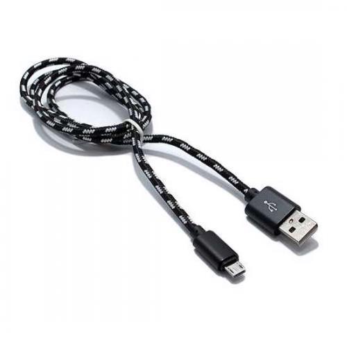 USB data kabl BRAID microUSB 1m crni preview