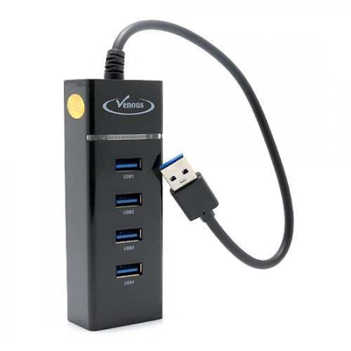 HUB USB 3 0 Hi-Speed Venous 4 porta crni