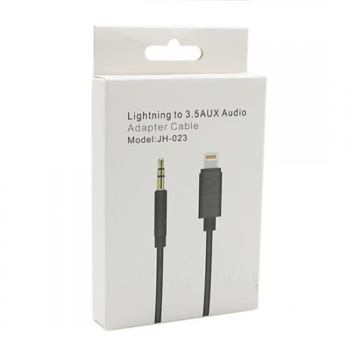 USB Data kabl Iphone lightning na 3 5mm (AUX) muski JH-023 crni preview