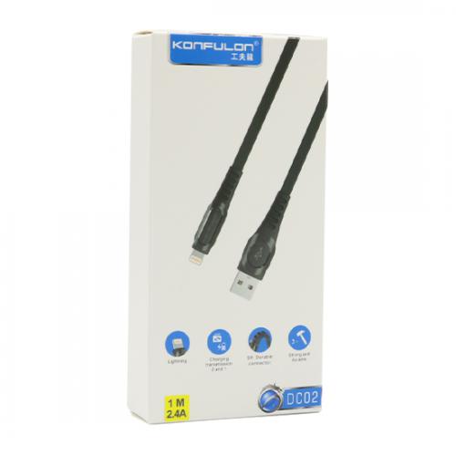 USB data kabl KONFULON DC02 za Iphone lightning 1m crni preview