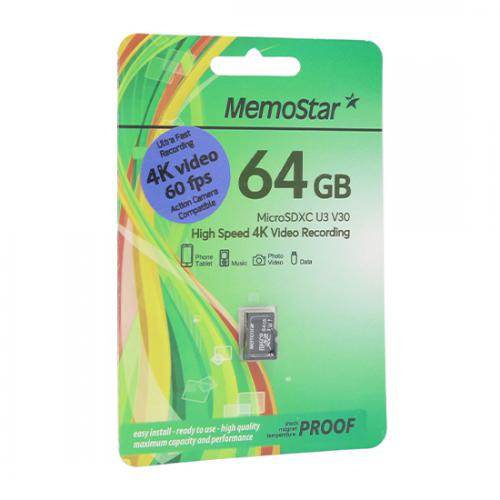 Memorijska kartica MemoStar Micro SD 64GB U3 V30 preview