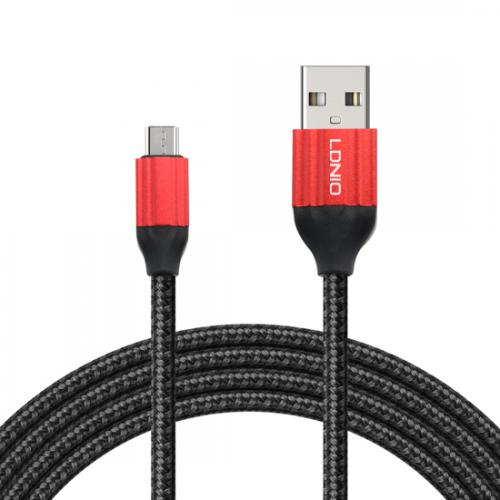 USB data kabl LDNIO LS432 microUSB 2m crno-crveni preview