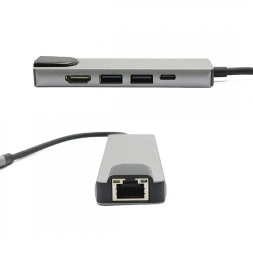 Hub Type-c na HDMI Type C 2xUSB3 0 LAN (5 u 1) preview