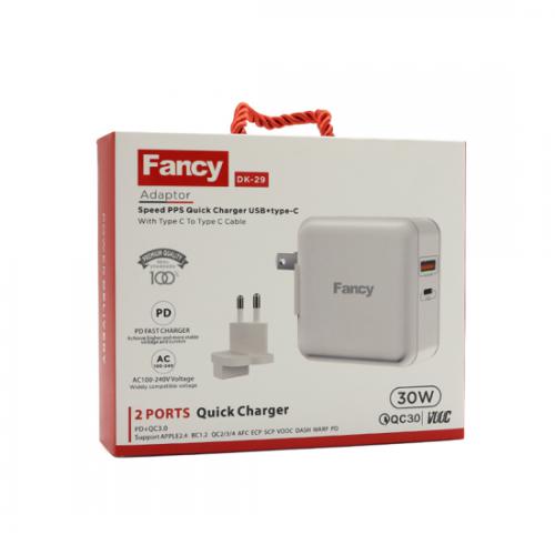 Kucni punjac FANCY DK-29 3u1 FAST USB QC 3 0/PD 30W beli model 2 preview
