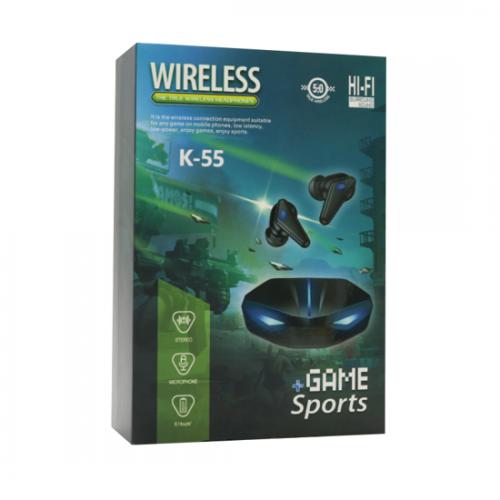 Slusalice Bluetooth TWS K55 Gaming Style crne preview