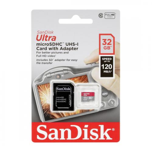 Memorijska kartica SanDisk SDHC 32GB Ultra Micro 120MB/s Class 10 sa adapterom preview