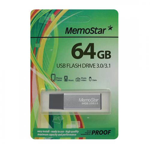 USB Flash memorija MemoStar 64GB SLIM 3 0 srebrna preview