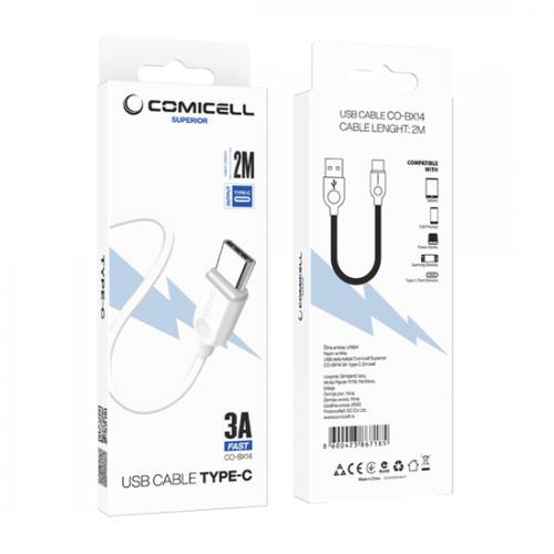 USB data kabl Comicell Superior CO-BX14 3A Type C 2m beli preview