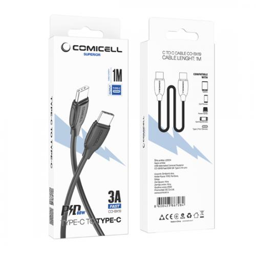 USB data kabl Comicell Superior CO-BX19 Fast 60W 3A Type C 1m crni preview
