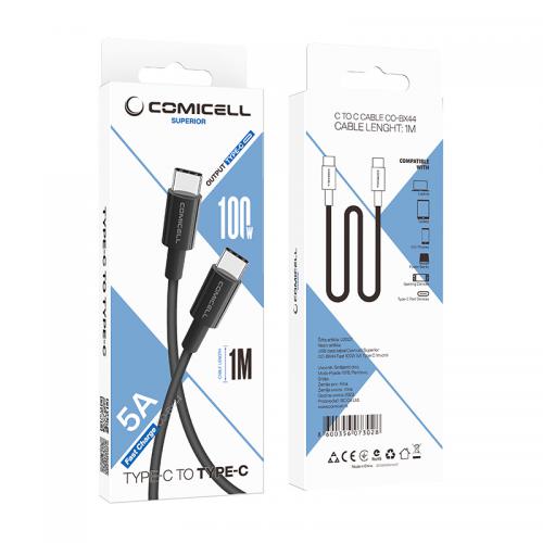 USB data kabl Comicell Superior CO-BX44 Fast 100W 5A Type C 1m crni preview