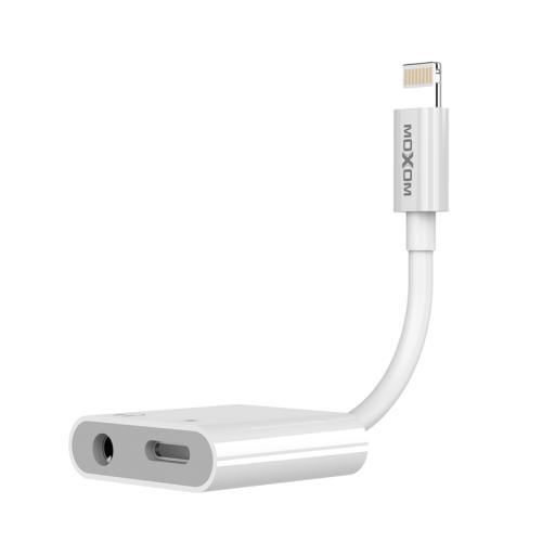 Adapter audio Moxom MX-AX15 iPhone Lightning na AUX 3 5mm (music only) plus lightning charging preview