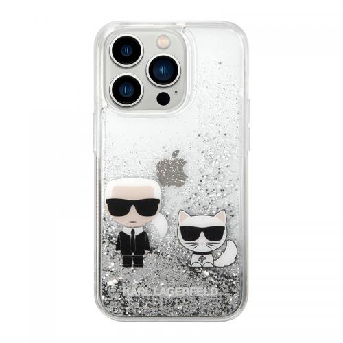 Futrola Karl Lagerfeld Liquid Glitter Case Karl And Choupette za Iphone 14 Pro srebrna Full ORG (KLHCP14LGKCS) preview