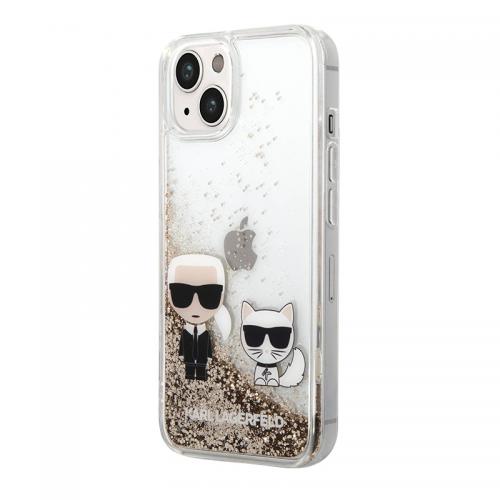 Futrola Karl Lagerfeld Liquid Glitter Case Karl And Choupette za Iphone 14 zlatna Full ORG (KLHCP14SGKCD) preview