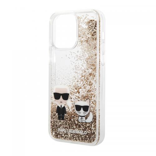 Futrola Karl Lagerfeld Liquid Glitter Case Karl And Choupette za Iphone 14 Pro zlatna Full ORG (KLHCP14LGKCD) preview