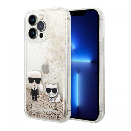 Futrola Karl Lagerfeld Liquid Glitter Case Karl And Choupette za Iphone 14 Pro zlatna Full ORG (KLHCP14LGKCD) preview