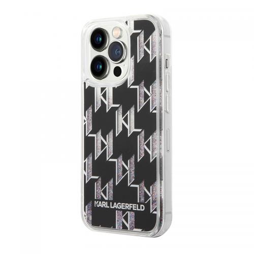 Futrola Karl largerfeld Liquid Glitter Monogram Pattern   Multicolor Glitter za Iphone 14 Pro srebrna Full ORG (KLHCP14LLMNMS) preview