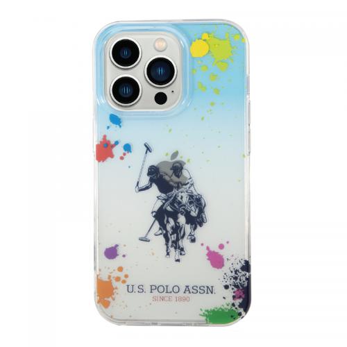 Futrola Polo Gradient With Splattered Pattern   Horse Logo za Iphone 14 Pro Max plava Full ORG (USHCP14XUARTB) preview