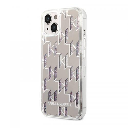 Futrola Karl largerfeld Liquid Glitter Monogram Pattern   Multicolor Glitter za Iphone 14 srebrna Full ORG (KLHCP14SLMNMS) preview