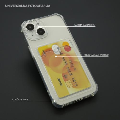 Futrola TRANSPARENT CARD POCKET za iPhone 15 Plus (6 7) providna preview