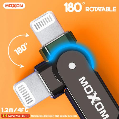 USB data kabl Moxom MX-CB210 180 Rotation 3A lightning 1 2m crni preview