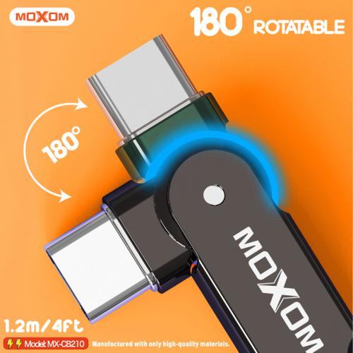 USB data kabl Moxom MX-CB210 180 Rotation 3A Type C 1 2m crni preview